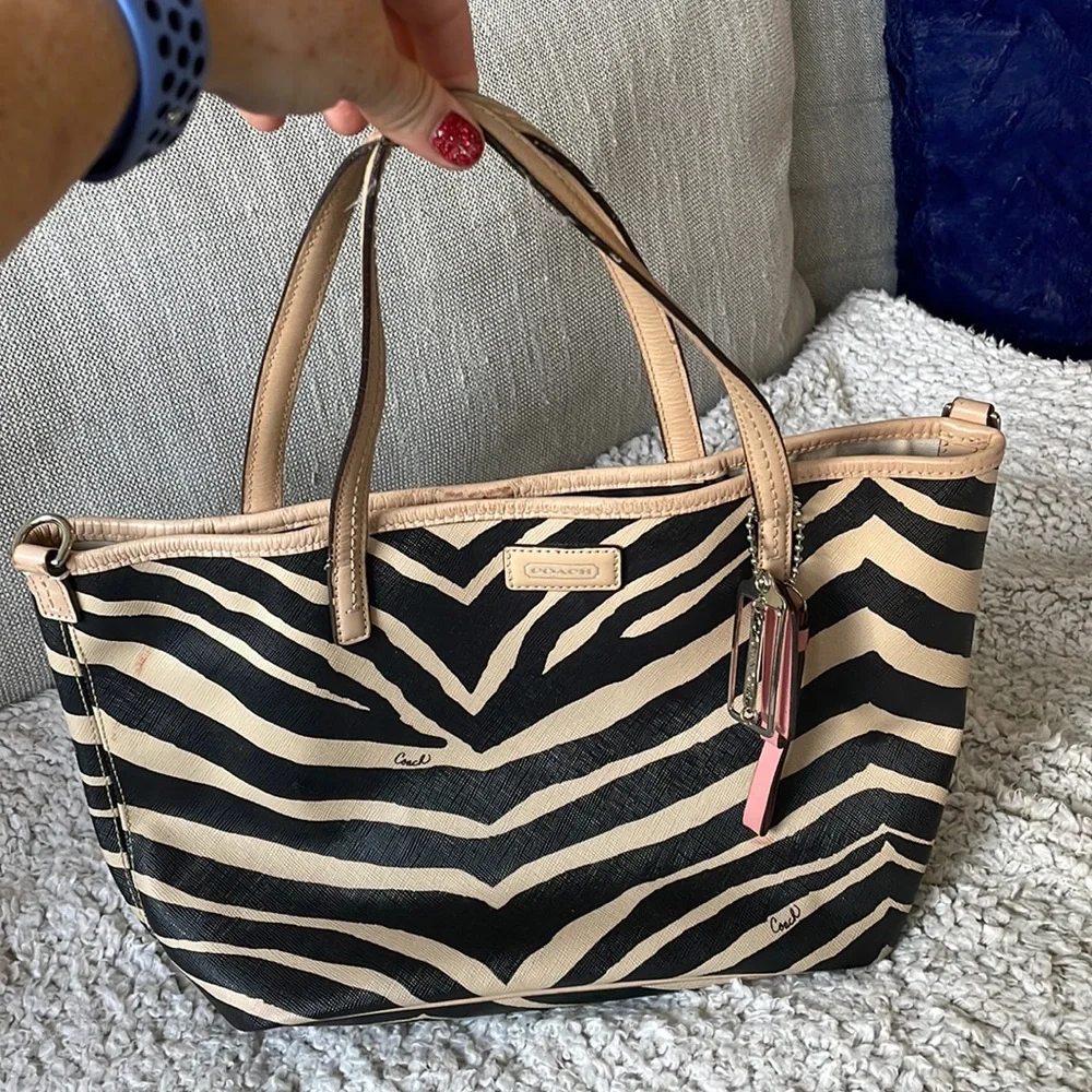 Coach | Bags | Coach Zebra Print Small Tote Bag | Poshmark